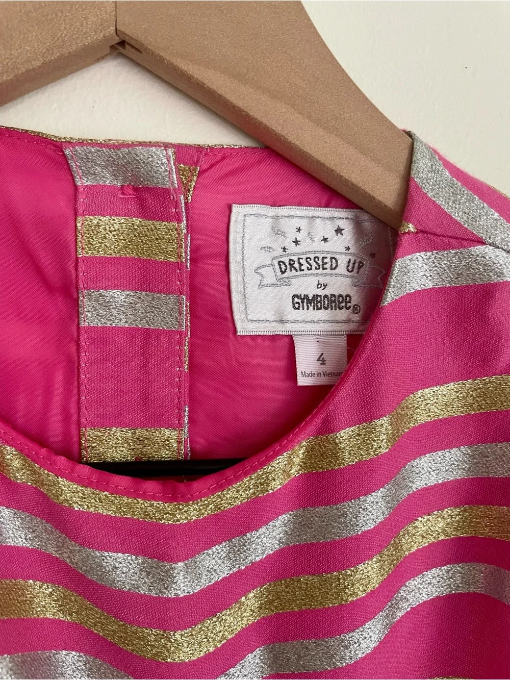 Gymboree Pink Metallic-Striped Bow Dress
